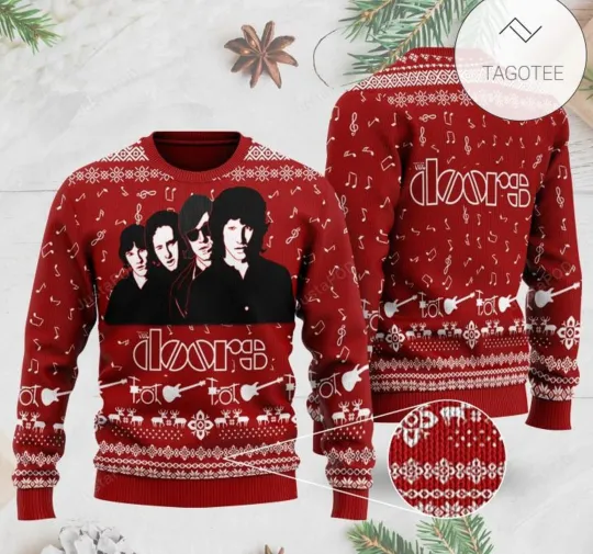 Discover The Doors Band Decorated With Music Instruments Ugly Christmas Sweater