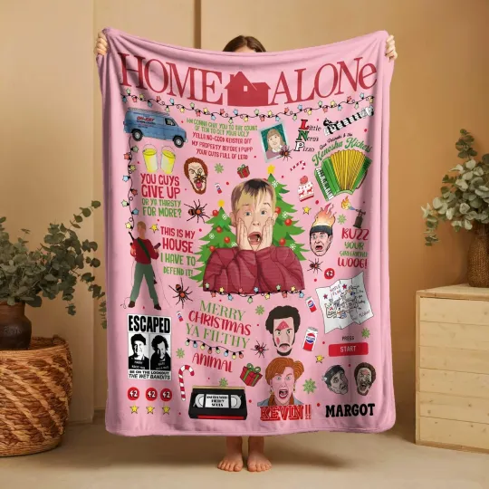 Home Alone Custom Blanket for Christmas _ Funny Holiday Blanket