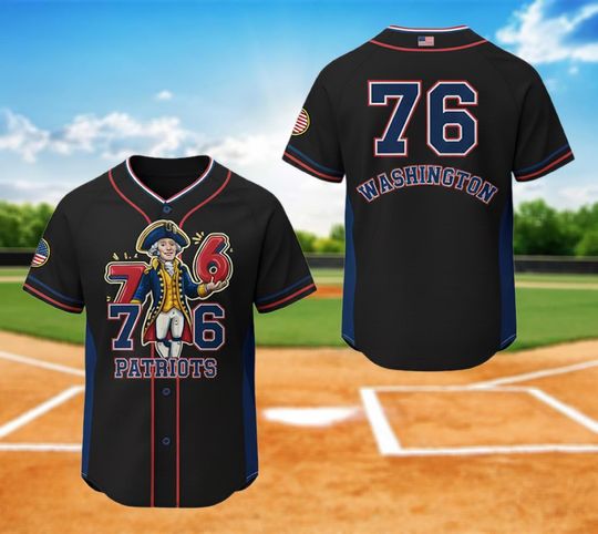 Discover Six Seven Funny George Washington Baseball Jersey, Generation Z Meme Baseball Jersey