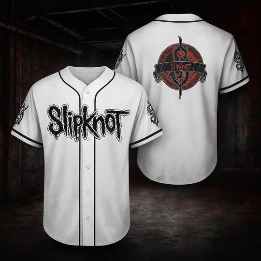 Discover SP KNOT 3D Baseball Jersey  White Gothic Metal Shirt for Hardcore Fans