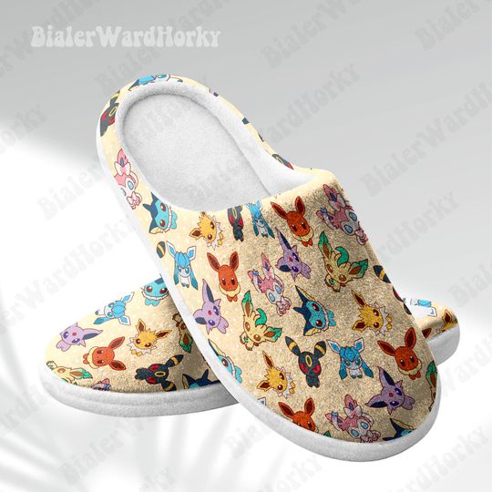 Discover Chibi Evolutions Slippers - Cute Anime House Shoes - Indoor Footwear Gamers - Cozy Indoor Slippers for Anime Lovers