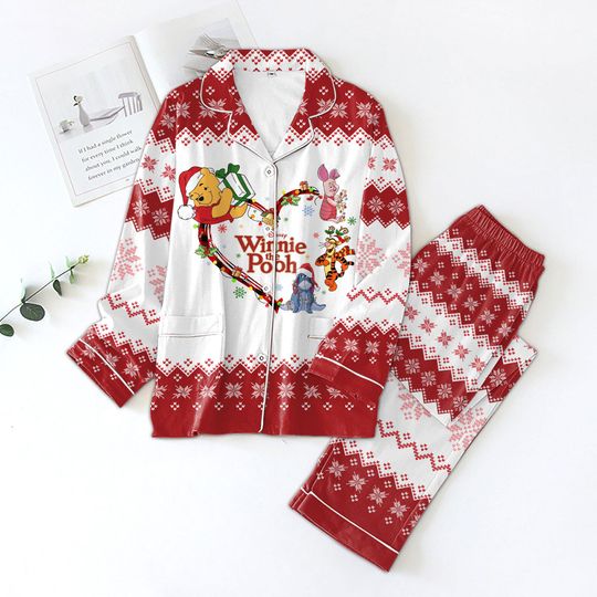 Discover Pooh and Friends Christmas Pajamas, Disneyland Eeyore Pajamas Set, Winnie The Pooh Family Christmas Pajamas, Merry Christmas Pajamas