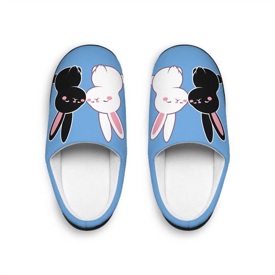 Discover Blue Mo Dao Zu Shi Women's Slippers, Wangxian Bunny Theme, Anime Indoor Shoes, Soft House Footwear, Cute Bedroom Slides