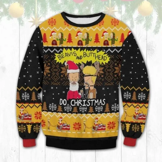Discover Beavis And Butt-Head Christmas Ugly Sweater Nostalgic Holiday