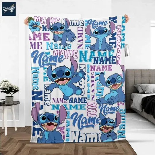 Discover Personalized Disney Lilo And Stitch Fleece Blanket – Custom Name Fleece Blanket