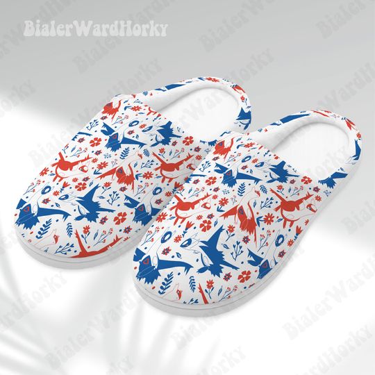 Latias Latios Slippers - Couples Dragon Anime House Shoes - Manga Indoor Footwear Gamers - Fun Gift Slippers for Anime Lovers