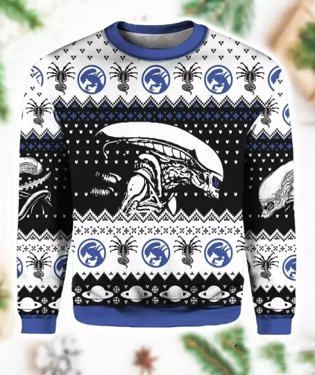 Alien Xenomorph Ugly Christmas Sweater
