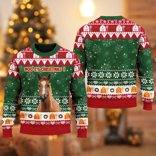 Discover Personalized Photo Moo-Ey Ugly Christmas Sweater, Horse Face Christmas  Xmas Sweatshirt, Photo Christmas Gift For Men Women Kid