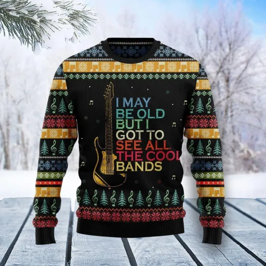 Discover Guitar Old Vintage Ugly Christmas Sweater For Men Women