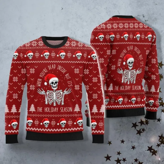 Discover Christmas Skeleton Ugly Sweater Spooky Christmas Tee Merry Creepmas