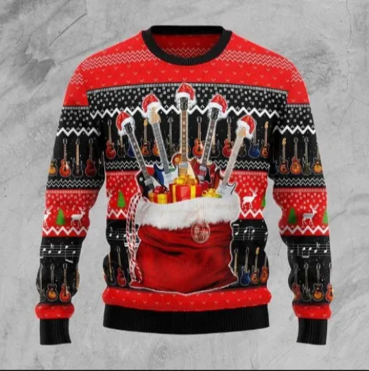 Discover Guitar Guitarist Ugly Christmas Sweater