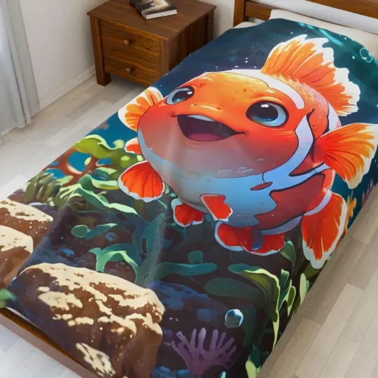 Discover Finding Nemo Colorful Clownfish Fleece Blanket, Disney Character, Blanket Fleece