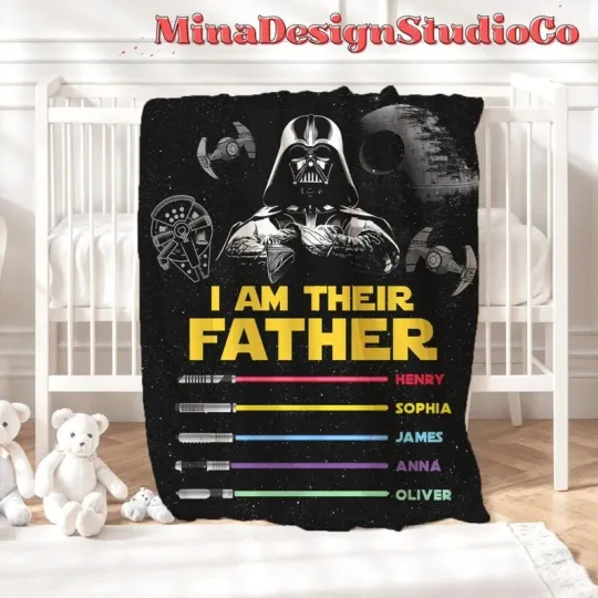 Discover Disney Star Wars Darth Vader I Am Their Father Black Customize Fleece Blanket