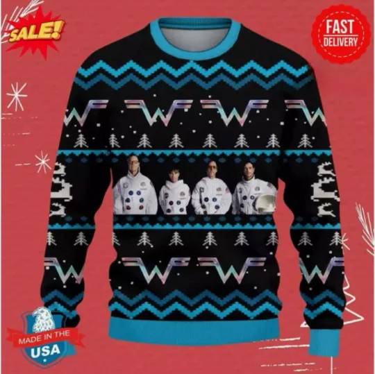 Discover Weezer Ugly Christmas Holday Sweater, Xmas Gift For Men And Women