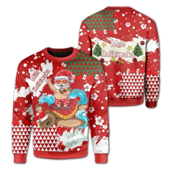 Discover Hawaiian Xmas Santa Ugly Unisex Christmas Sweater