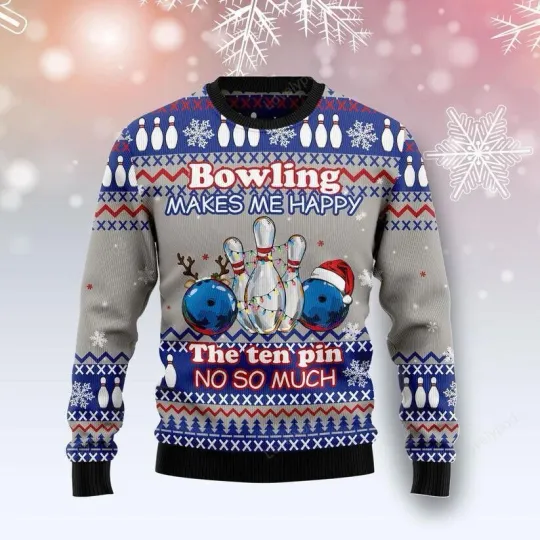 Discover Bowling Lover Merry Christmas Funny Ugly Christmas Sweater For Men Women Adult