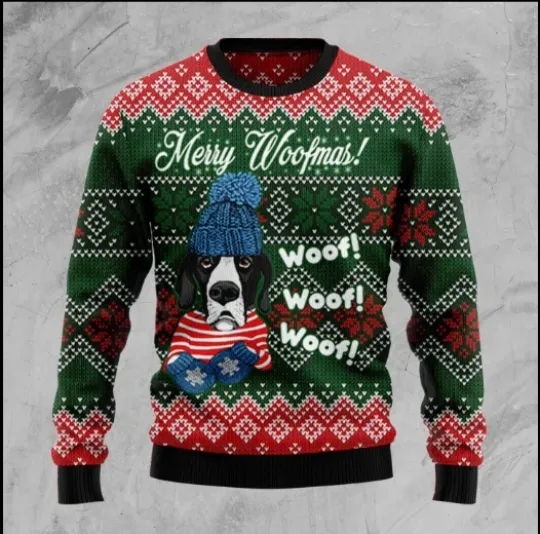 Discover Great Dane Woofmas Ugly Christmas Sweater