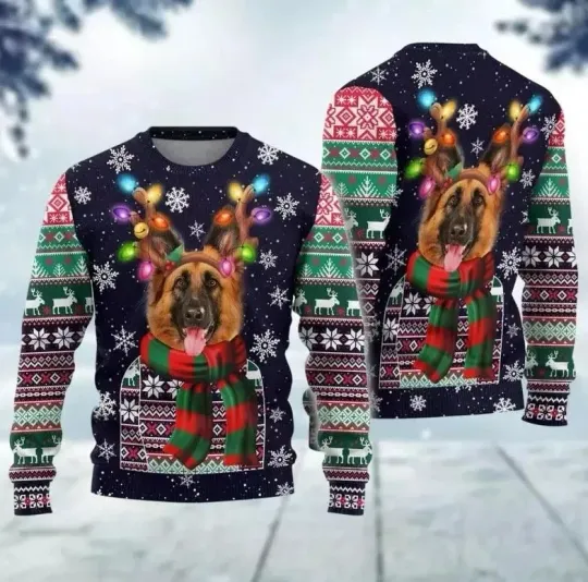 Discover German Shepherd Ugly Christmas Sweater, German Dog Xmas