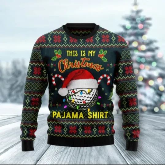 Discover Golf Pajama Ugly Christmas Sweater