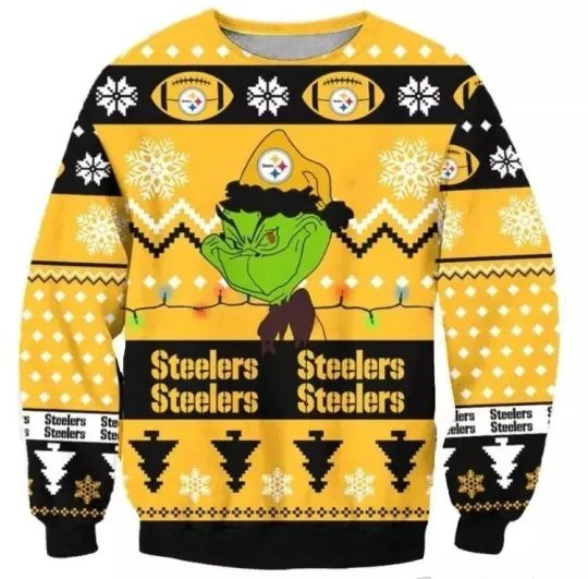 Discover Steeler funny character Happy Holiday Merry Christmas Football Ugly Sweater