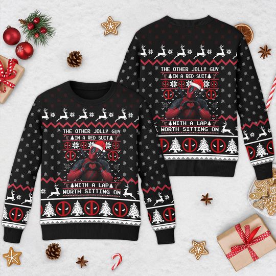 Deadpool Christmas Ugly Sweater, Superhero Christmas Holiday Shirt, Spider Xmas Party Shirt, Marvel Christmas Gift For Men Women Kid