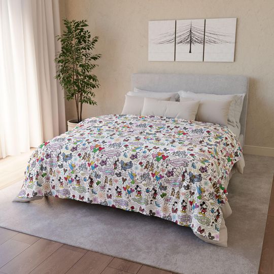 Discover Disney Parks Inspired Throw blanket, Fleece Bed Cover, Cozy Bedspread, Children's Bedroom Decor, Warm, baby gift