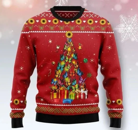 Discover Butterfly Christmas Tree butterfly lover  funny family ugly christmas holiday
