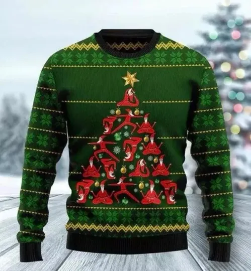 Discover Yoga Christmas Ugly Christmas Sweater
