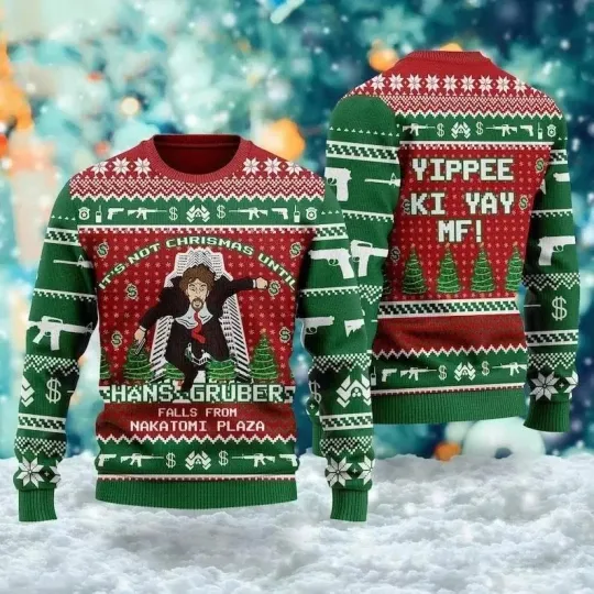 Discover Die Hard Hans Gruber Nakatomi Plaza Ugly Christmas Sweater
