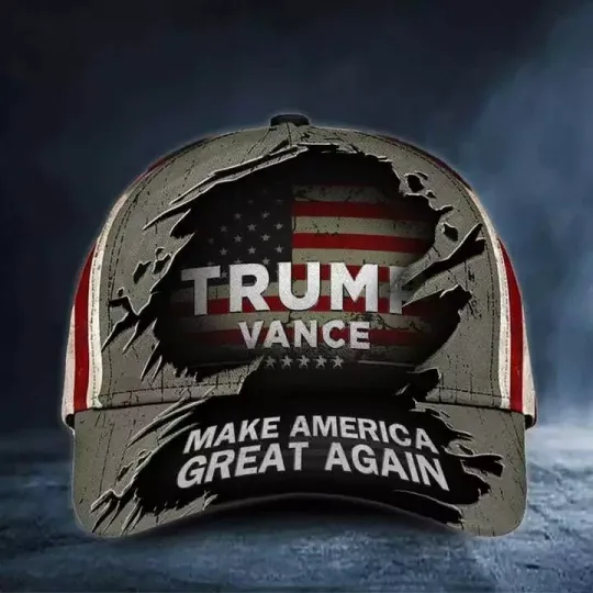 Discover Trump Vance Make America Great Again Vintage USA Flag Class Baseball Cap
