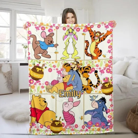 Discover Personalized Winnie The Pooh Any Day Spent With You Is My Fleece Blanket