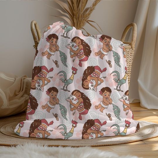 Discover Moana Sherpa Baby Blanket, Disney Toddler Blanket, Plush Velveteen Nursery Decor, Baby Shower Gift