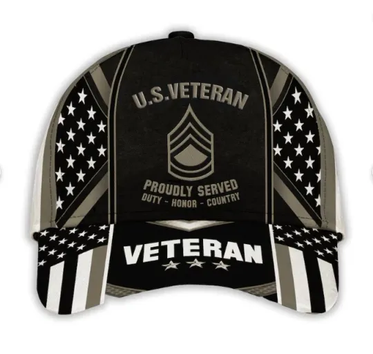 Discover Proudly Served Veteran Baseball Cap