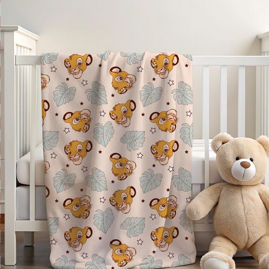 Discover Simba Sherpa Blanket, Lion King Toddler Blanket, Customizable Baby Blanket, Disney Baby Blanket, Baby Shower Gift