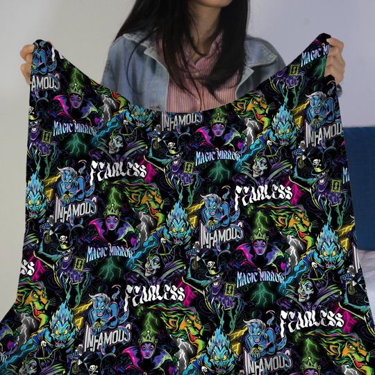 Discover Maleficent Fleece Blanket, Cozy Halloween & Christmas Throw, Cute Horror Decor Gift