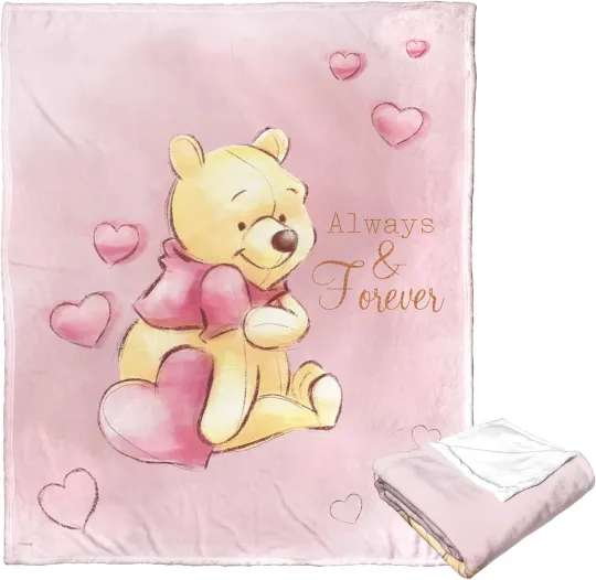 Discover Disney Winnie The Pooh Love Always & Forever Cozy Fleece Blanket