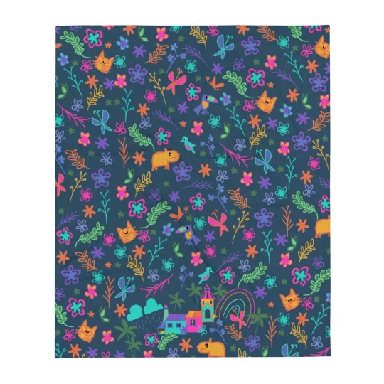 Discover Disney Encanto Family Is Everything Floral Cozy Fleece Blanket