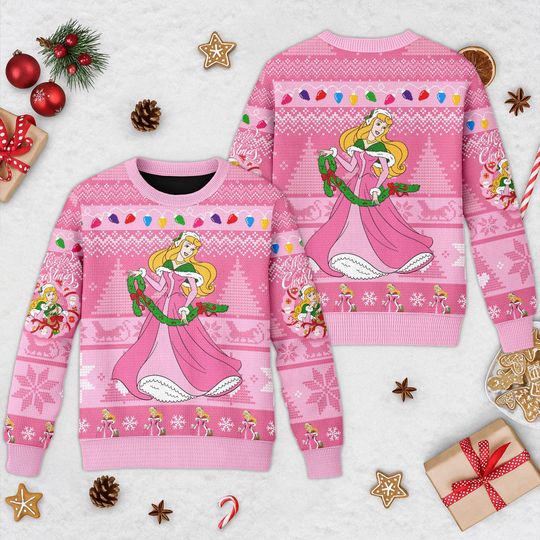 Discover Disney Aurora Princess Ugly Christmas Sweater, Sleeping Beauty Movie Xmas Sweatshirt, Aurora Princess Christmas Gift For Men Women Kid