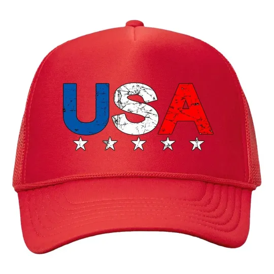 USA Patriotic American Pride US Flag Trucker