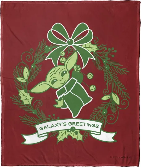 Discover Christmas Galaxy Greeting Star Wars Disney SuperHero Holiday Fleece Blanket