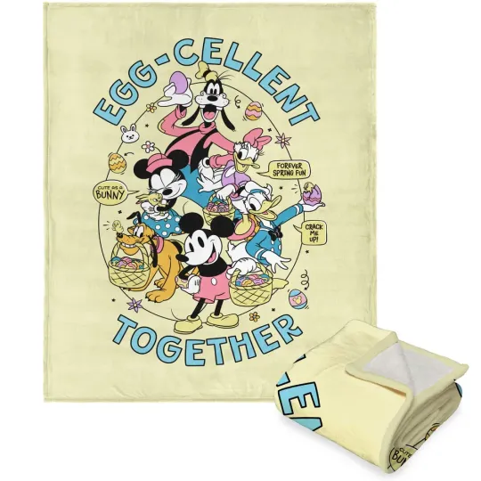 Discover Disney Mickey Mouse & Friends Eggcellent Cozy Fleece Blanket