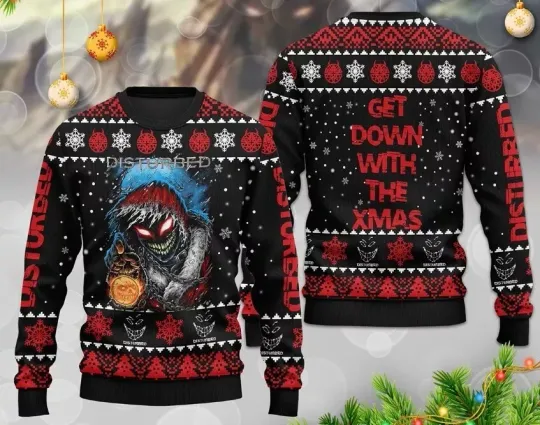 Discover Disturbed Band Get Down With The Xmas Merry Christmas Ugly Sweater