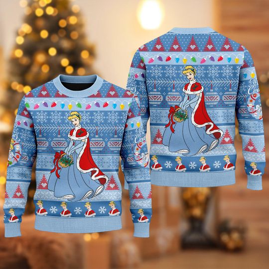 Discover Cinde Princess Ugly Christmas Sweater, Disney Cinde Xmas Sweatshirt, Cinde Princess Christmas Gift For Men Women Kid