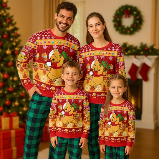 Discover Disney Pooh Christmas Ugly Sweater, Winnie The Pooh Xmas Sweatshirt, Winnie The Pooh Christmas Gift For Men Women Kid, Disney Sweater