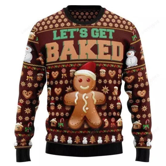 Discover Baking Lets Get Baked Ugly Christmas Sweater