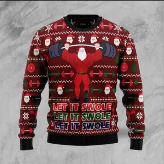 Discover Santa Let It Swole Christmas Ugly Christmas Sweater