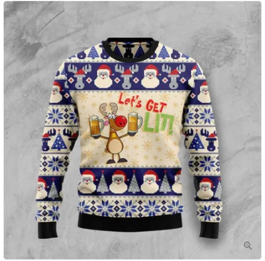 Discover Reindeer Beer Ugly Christmas Sweater