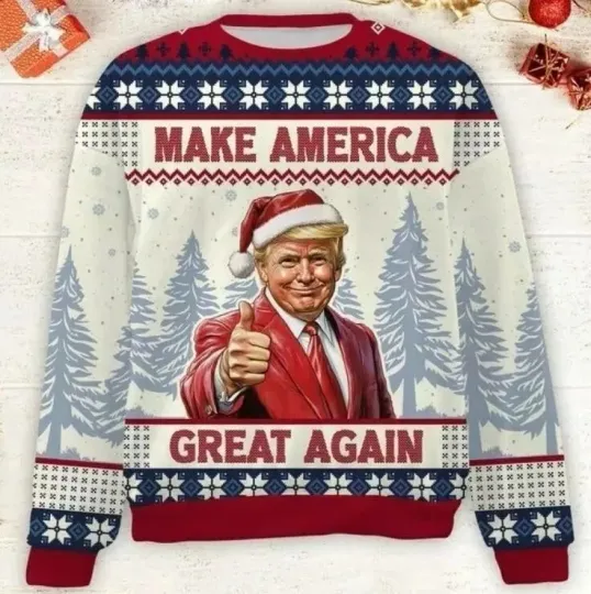 Discover Make America Great Again Trump 2024 Ugly Sweater 3D GLC055663