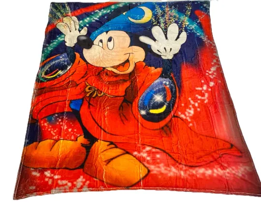 Discover Mickey Mouse Disney Fleece Throw Blanket 60x50 Fantasy Cartoon Legend Icon