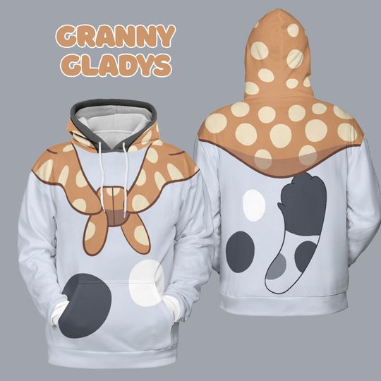 Granny Dog 3D Hoodie: Blue Heeler Cosplay, All Over Print